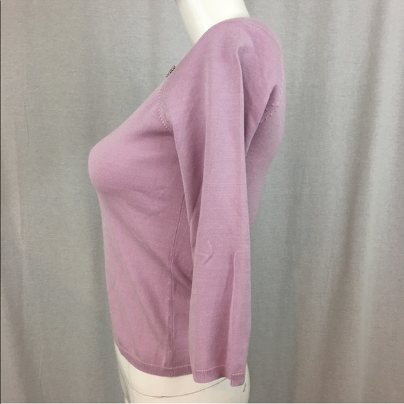 SOLD Sz Small Ann Taylor 3/4 Sleeve Silk Sweater - Picture 7 of 8